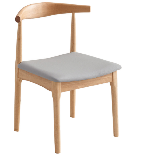 D804-2 大牛角淺灰貓抓皮餐椅  座深38 座高46公分