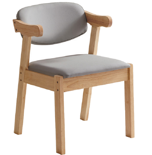 D804-4 Z字淺灰貓抓皮餐椅