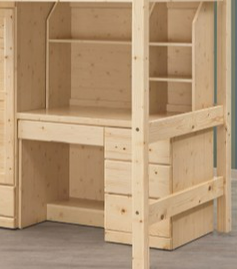 F124-3 松木半實木書桌 上+下