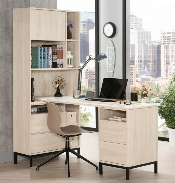 A1615-1 丹妮拉5尺L型四抽書桌 可自行左右擺放