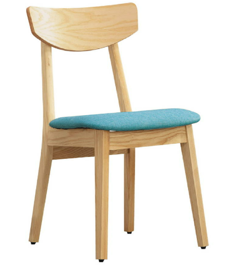 D807-4 羅丹橡木餐椅 淺藍  座深46 座高45公分