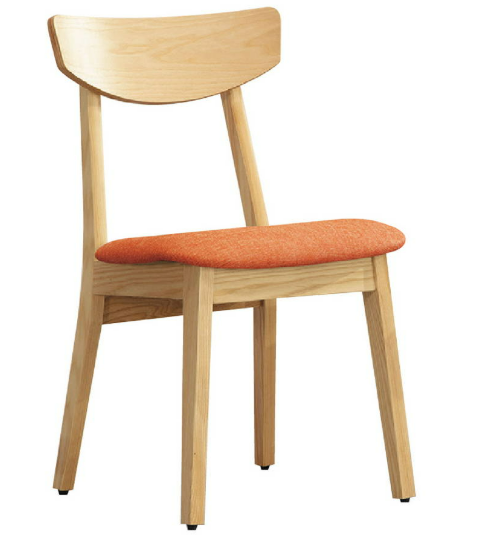 D807-5 羅丹橡木餐椅 橘色 座深46 座高45公分