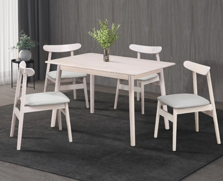 D808-3 水洗白4尺餐桌