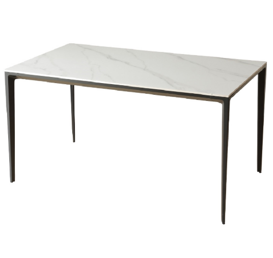 D810-5 魯珀特賓利岩板6尺餐桌 直角黑鋁