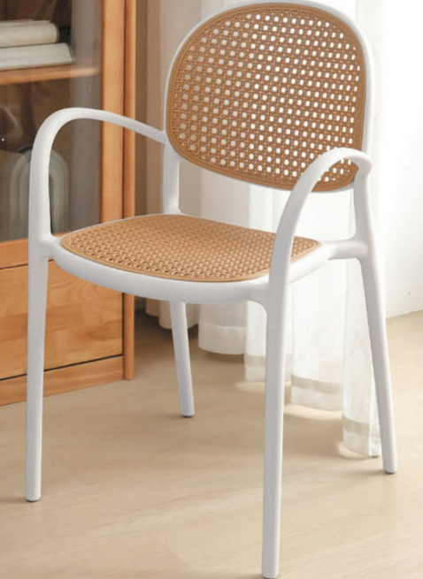 D811-5 格倫餐椅 白棕色
