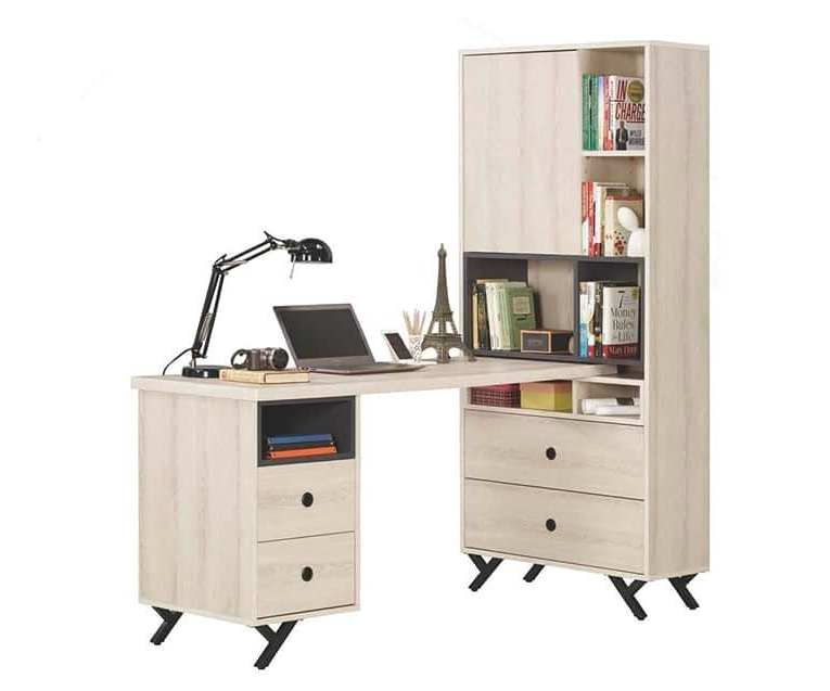 A1623-1 優娜5尺L型四抽書桌 附活動隔板*1大 *1小 可自行左右擺放