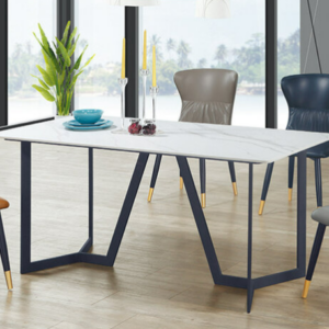 D826-1 哥倫布5.3尺亮白岩板餐桌