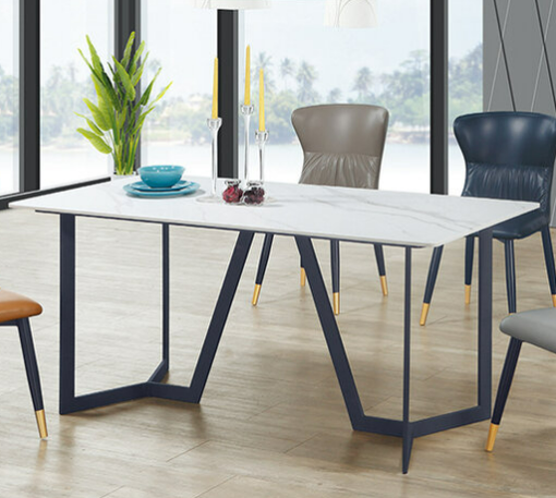 D826-1 哥倫布5.3尺亮白岩板餐桌