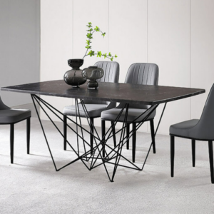 D825-4 布雷深色大理石紙餐桌