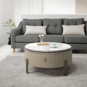 A239-02法蘭石面旋轉升降茶几