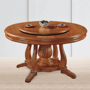 D830-5 威爾柚木圓桌 5尺 附3尺轉盤 不含玻