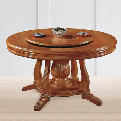 D830-5 威爾柚木圓桌 5尺 附3尺轉盤 不含玻