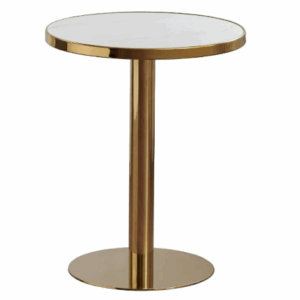 D831-3 諾亞60金邊岩板亮雪圓桌