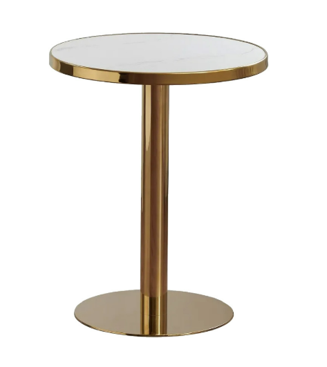 D831-3 諾亞60金邊岩板亮雪圓桌