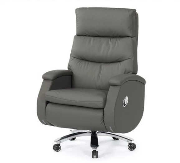 A1636-2 伯妮斯牛皮辦公椅 灰色 扶手高69.5-75.5公分