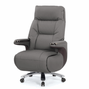 A1635-2 艾爾莎牛皮辦公椅 深灰色 扶手高67~73cm