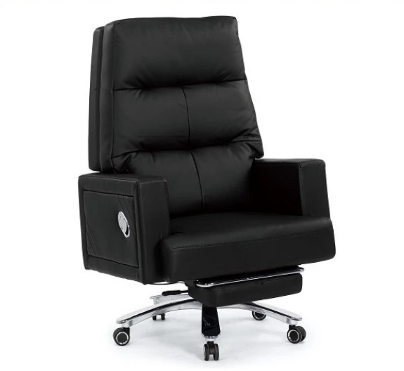 A1637-1蒂娜牛皮辦公椅(黑色)扶手高68~74公分