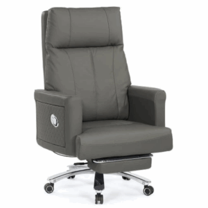 A1638-2 芬娜牛皮辦公椅 灰色 扶手高69~75公分