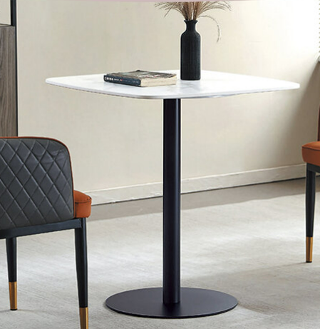 D835-4 格斯白花岩板馬肚方桌