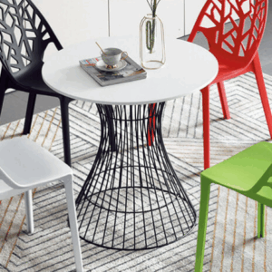 D836-1 納塔白色圓餐桌