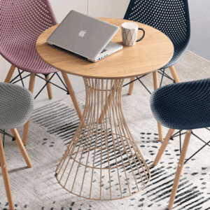 D836-6 鈉基木紋圓餐桌