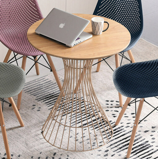 D836-6 鈉基木紋圓餐桌