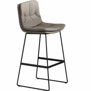 D837-4 巴倫深灰色皮革吧椅 座深38座高77公分