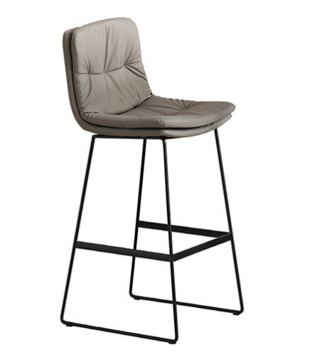 D837-4 巴倫深灰色皮革吧椅 座深38座高77公分