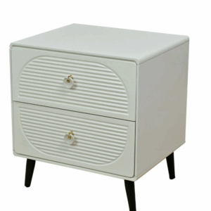 411-2莎蔓米色床頭櫃 單高級MDF+11.5cm防鏽烤漆黑鐵腳 五金: 抽屜採高級鋼珠滑軌