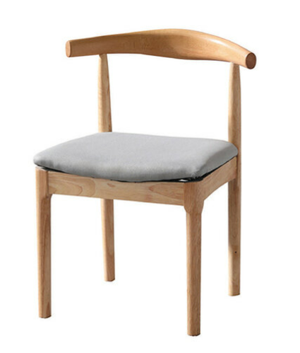D839-4 大牛角淺灰布餐椅
