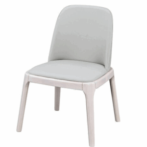 D841-5 奈德和風皮面餐椅 水洗白 無扶手 座高45公分