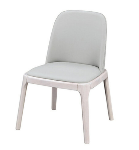 D841-5 奈德和風皮面餐椅 水洗白 無扶手 座高45公分