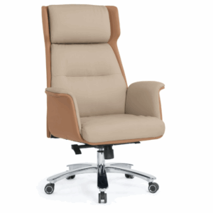 A1644-1 弗蘿拉辦公椅 米白色 皮 扶手高69~75 cm