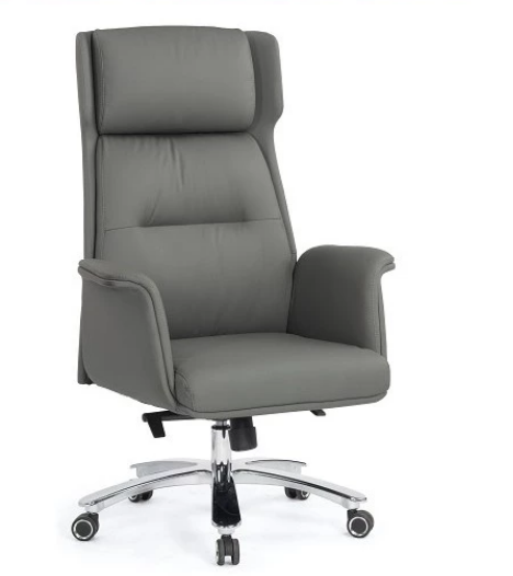 A1644-2 弗蘿拉辦公椅 灰色 皮 扶手高69~75公分
