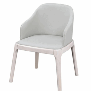 D841-6 奈德和風皮面餐椅 水洗白 有扶手 座高45公分