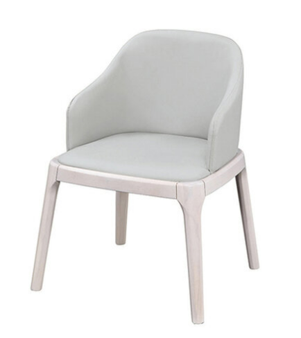 D841-6 奈德和風皮面餐椅 水洗白 有扶手 座高45公分