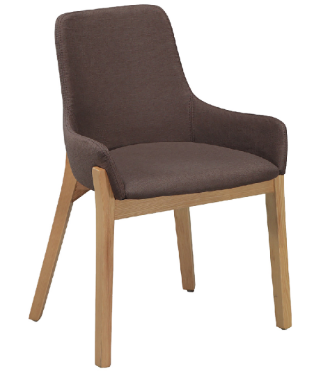 D842-13 YS-16 咖啡布原木腳餐椅