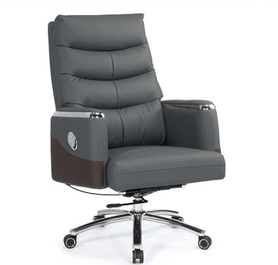 A1646-2 多娜達辦公椅 灰色 皮 扶手高70~76公分