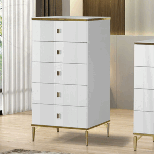 423-2 木森白色岩板五斗櫃