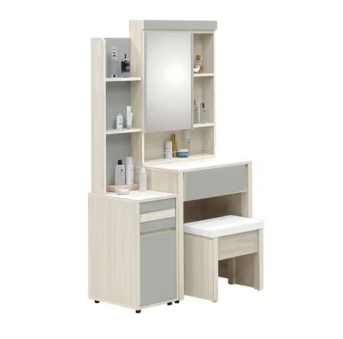 420-3 海倫娜3尺開門鏡台 含椅 2尺開門鏡台含椅+鏡台立櫃