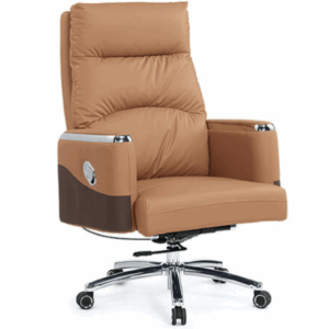 A1647-2 伊妮德辦公椅 土黃色 皮 扶手高69~75公分