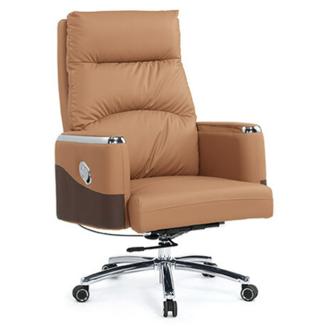 A1647-2 伊妮德辦公椅 土黃色 皮 扶手高69~75公分