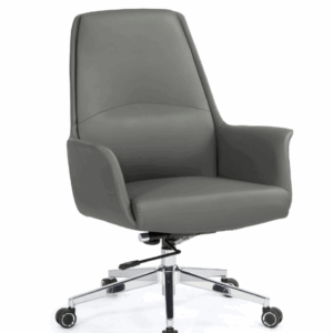 A1648-2 貝洛娜辦公椅 低背 灰色 皮 扶手高65.5~71.5公分