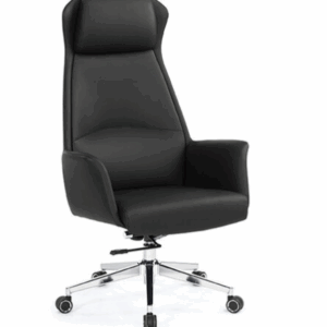 A1649-1 貝洛娜辦公椅 高背 黑色 皮 扶手高67~73公分