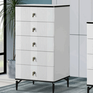 423-4川綾白色岩板五斗櫃