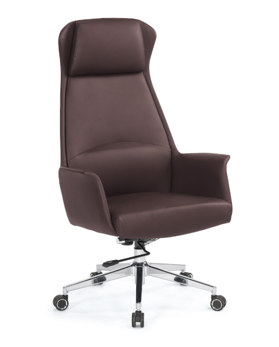 A1650-1 貝洛娜辦公椅 高背 咖啡色 皮 扶手高67~73 cm