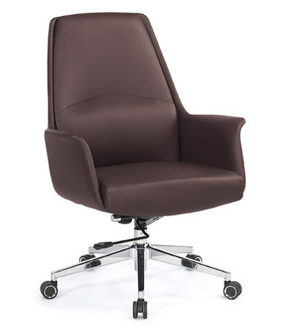 A1650-2 貝洛娜辦公椅 低背 咖啡色 皮 扶手高65.5~71.5公分