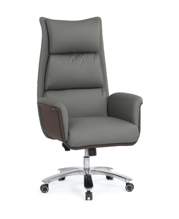 A1651-1 嘉遠辦公椅 高背 灰色 皮 扶手高67~73 cm