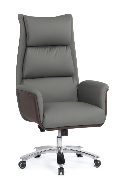 A1651-2 嘉達辦公椅 低背灰色 皮扶手高65.5~71.5公分