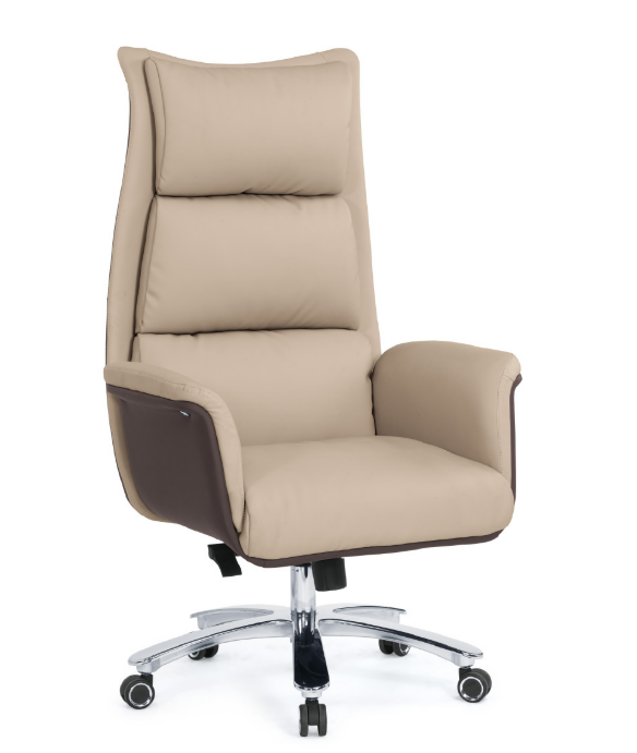 A1652-1 珍妮辦公椅 米白色 皮 扶手高67~73公分